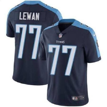 Men Tennessee Titans #77 Taylor Lewan Nike Navy Vapor Limited NFL Jersey